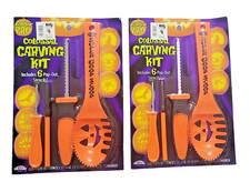Pumpkin Carving Kit by Fun World Includes 6 Pop-Out Halloween Stencils Lot of 2