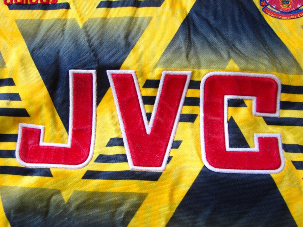 Arsenal アーセナル 91-93 アウェイ ユニフォーム JVC Adidas Arsenal JVC FC 1991-93 Away Game Bruised Banana Geometric