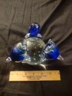Hand Blown Glass 3 Dolphins And Round Orb Paper Weight Collectable — photo 4