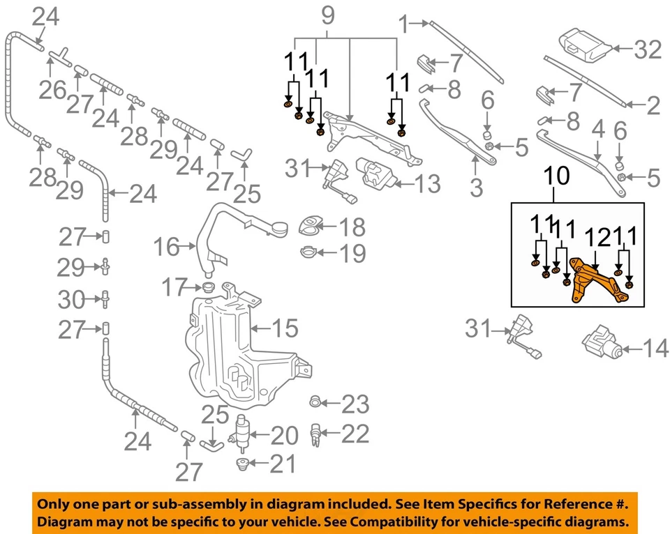 Limpiaparabrisas izquierdo transmisión OEM 2004 2005 2006 Volkswagen Phaeton Foto 3 de 4
