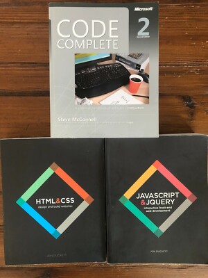 Coding Textbook Bundle Javascript, Jquery, HTML, CSS, & Code Complete ...