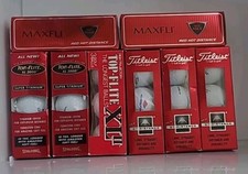 New Lot of Vintage Golf Balls:Top-Flite XL 2000, Titleist  MAXFLI, 8 PACKS   