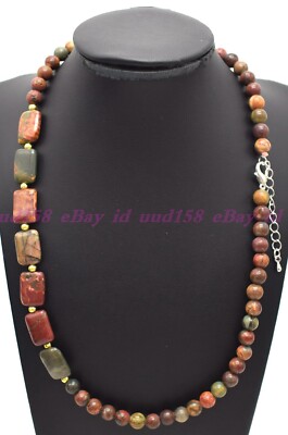AAA Natural 6mm Multi-color Picasso Jasper Round Gemstone Beads Necklace 18''