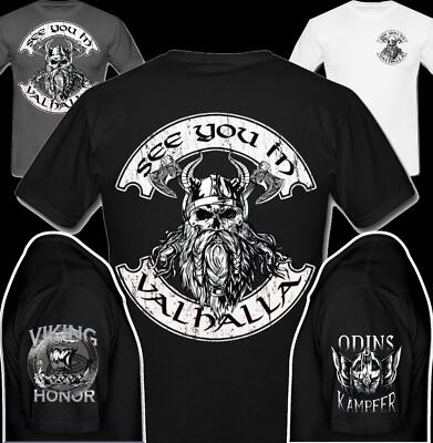 See you in VALHALLA T-Shirt Bike Thor Vikings Ragnar Odin Wodan Wikinger  A11
