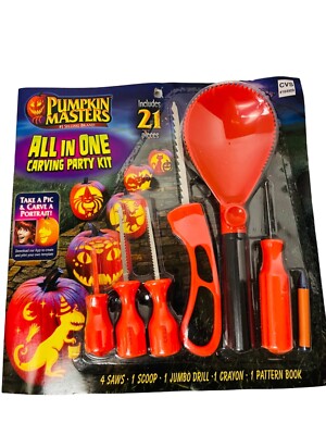 Pumpkin Masters All In One Carving Party Kit 21 Pieces Includes Saws Scoop Crayo