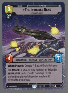 Star Wars Unlimited TotR Hyperspace Card TWI497 The Invisible Hand