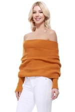Women's Sexy Off the Shoulder Shawl with Sleeve Scarf Wrap Bolero Sweater Top