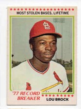 sharp corners, edges..........1978 OPC Lou Brock Record Breaker #236 crease free