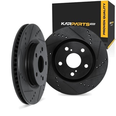 For Mitsubishi Eclipse 2001-2005 Rotor Set | Black | Drilled And Slotted