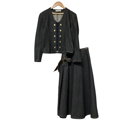 KANEKO ISAO denim jacket and long skirt matching set (black and gray) Women USED