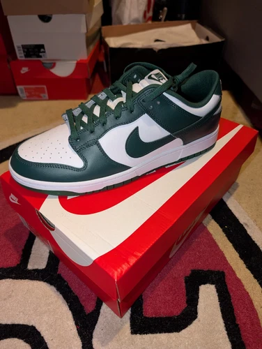 Nike Dunk Low Retro Michigan State Green White Mens Size 12 DD1391-101