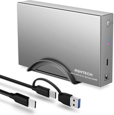 RSHTECH Upgraded Hard Drive Enclosure Aluminum USB C to SATA External Hard Drive