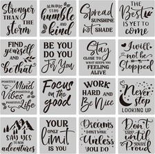 Inspirational Word Stencil Kit, Reusable Mylar, Large Alphabet, Home Decor