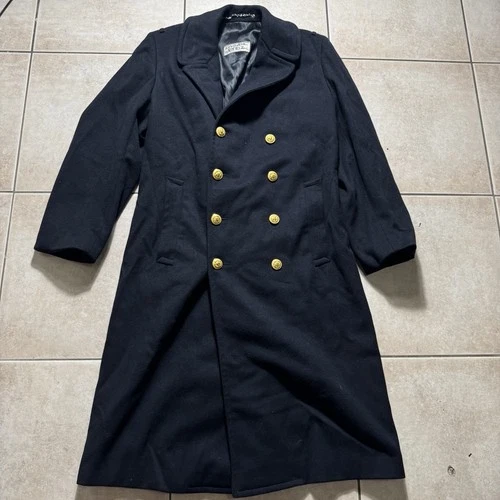 Vintage US Naval Academy Wool Uniform Overcoat Thorngate - Size 40 Double Breast - product listing photo