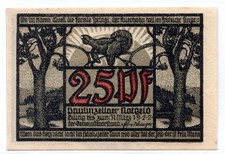 1922 Germany Paulinzella Notgeld 25 Pfennig Note (3162)