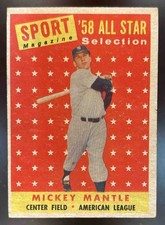 1958 Topps Mickey Mantle #487 New York Yankees