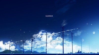 Anime summer sky blue utility pole Play Gaming Mat Desk Game Desk Playmat Mat