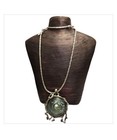 84gr! Attributed Avi Soffer Huge Sterling Silver Roman Glass Necklace