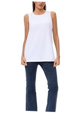 Tank Top for Women Loose Summer Casual Sleeveless Crewneck Shirt Small White