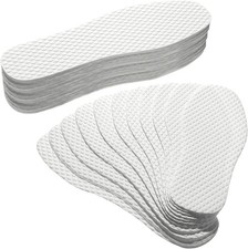 Geyoga 24 Pairs Disposable Shoe Liners Breathable Thin Insoles White