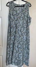Ann Taylor Factory Women’s Dress Midi Sleeveless Sundress Floral Blue Green 12