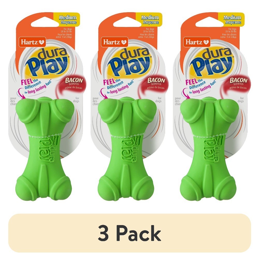 DuraPlay Latex Medium Dog Chew Bone Toy 3 Pack