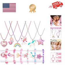 12 Pcs little Girls Jewelry Kids Necklaces and Bracelets Set Kids Jewelry for...