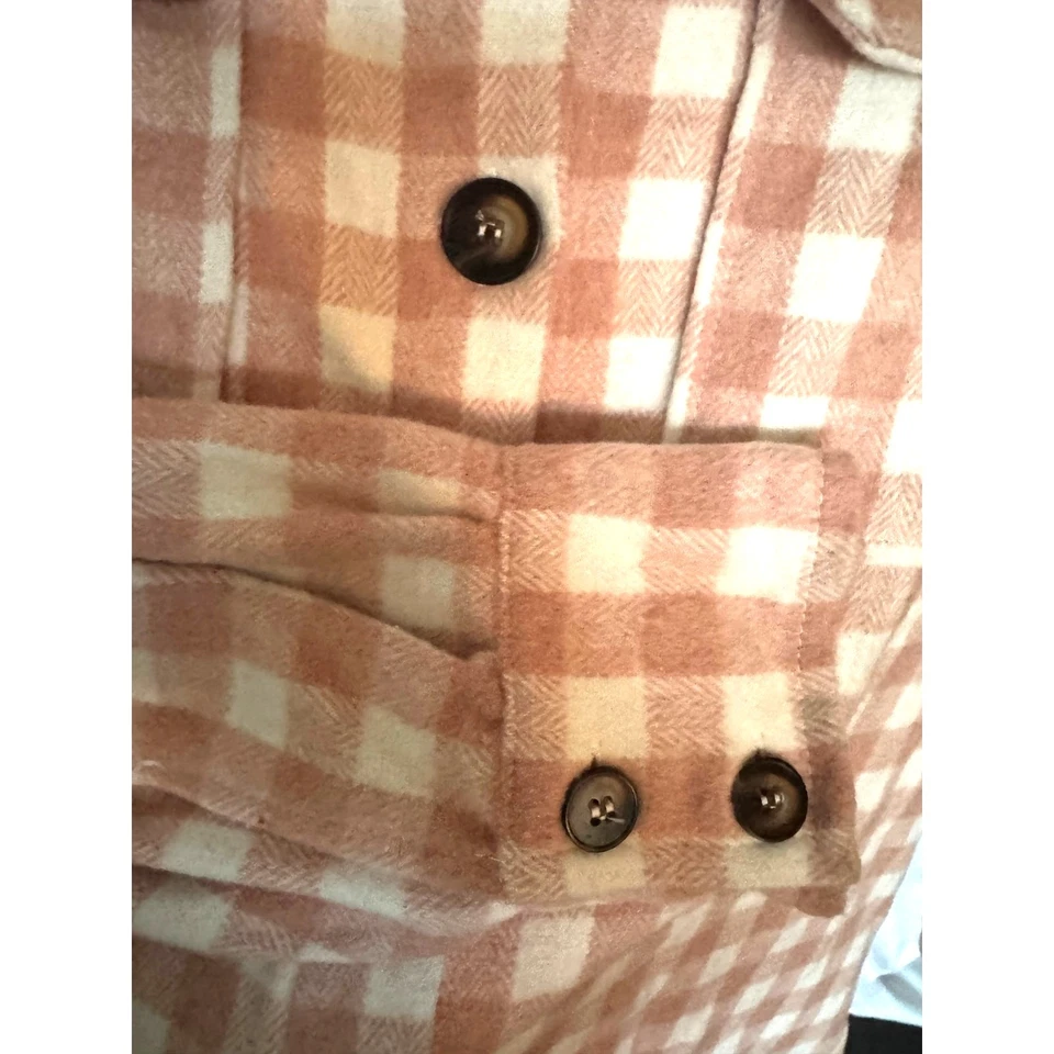She & Sky Coral Plaid Shacket - Western Feminine - M - Image 3 of 4