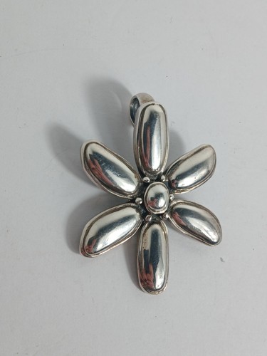 Vintage Sterling Silver Flower Floral Pendant Signed 925 Thailand SX Daisy D2 - Picture 2 of 8