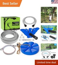 Backyard Zip Line Kit - 65FT with Safe Swing Seat Steel Trolley Included
