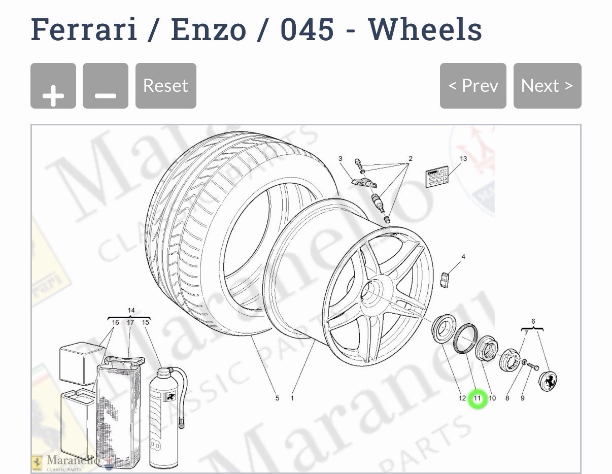 Ferrari Enzo / F50 Flange seal Set Of 4 # 163556
