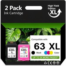 63XL Ink Cartridge HighYield for HP OfficeJet 3830 4650 4655 5255 ENVY 4512 4520
