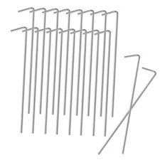 18 Pack 6.5 Inch Metal Tent Stakes Heavy Duty Ground Pegs for 18 Pack 6.5"