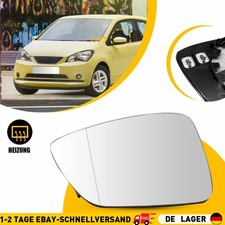 Spiegelglas Au&szlig;enspiegel links f&uuml;r VW Polo Schr&auml;gheck 6R1, 6C1 up! Skoda beheizt