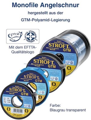 Stroft GTM Monofile Angelschnur 0,08 - 0,60mm Verschiedene Längen