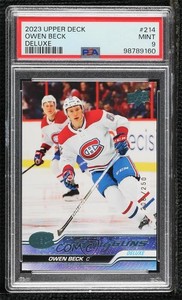 2023 Upper Deck Series 1 Young Guns Deluxe /250 Owen Beck PSA 9 MINT Rookie RC