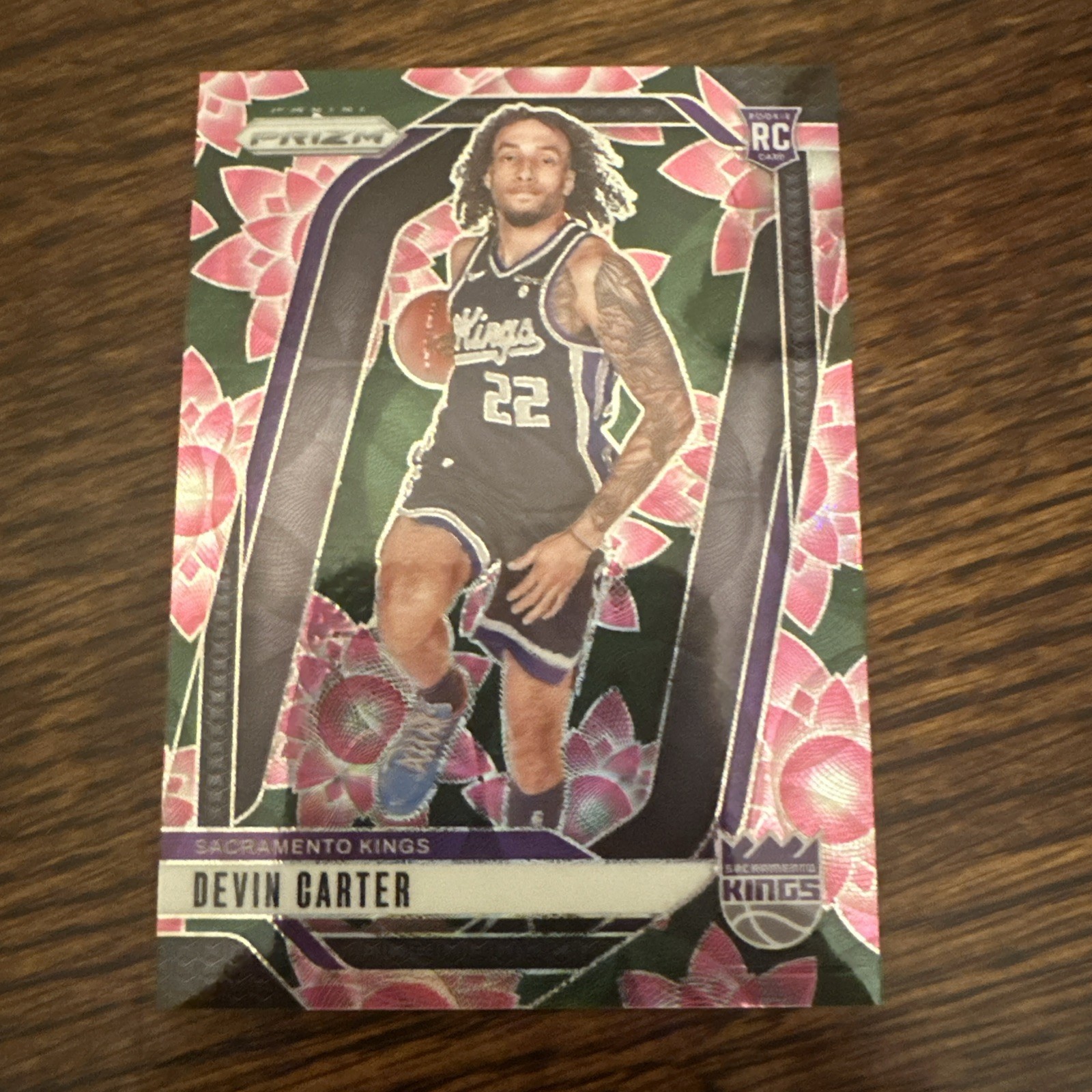 2024-25 Panini Prizm Devin Carter #231 Lotus Flower /18 Rookie RC Kings