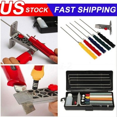 For Lansky Deluxe Tool Knife Sharpener Deluxe 5-Whetstones Set SharpeningSystem#