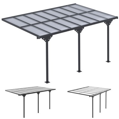 Outsunny Outdoor Gazebo/Pergola/Awning w/ Adjustable Posts & Height