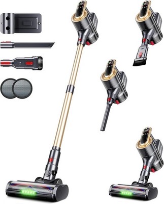 RENDOW Cordless Vacuum Cleaner, 550W 45Kpa 65Mins Vacuum Cleaners for Home