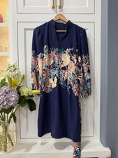 Tahari ASL Blue Multicolor Floral Fit & Flare Knee Length Dress Zip Closure 4