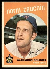 1959 Topps Norm Zauchin #311 Washington Senators