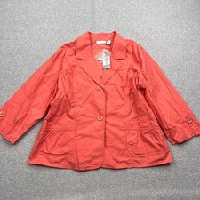 NEW Chico's Jacket Womens 3 Coral Pink Easy Instinct Elin Ruffle Pocket Blazer