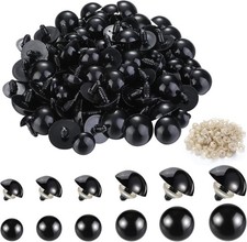 120 Pieces 14-24 mm Safety Eyes for Amigurumi Large Black Plastic Eyes with W...