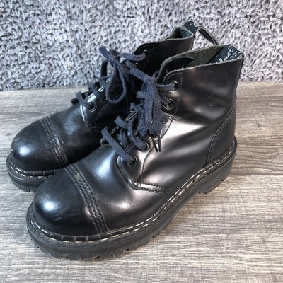 Gripfast Boots Mens 6 Womens 8 Size 35 Black Leather Spiked Lug Sole England