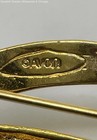 Vintage Avon Gold Tone Faux Pearl Rhinestone Twisted Bar Brooch 13.6g — photo 3
