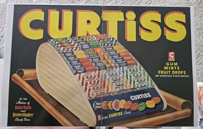 Vintage Curtiss Gum Mints Fruit Drops Colorful 2 Page Advertising
