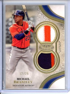 2021 Topps Tier One #T1R2-MB Michael Brantley Tier One Relics Dual Patch #/25