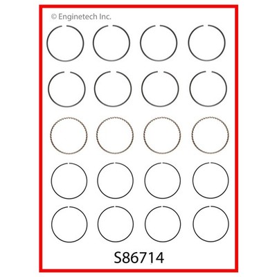Enginetech S86714-STD Engine Premium Piston Ring Complete Set for Honda and Acur