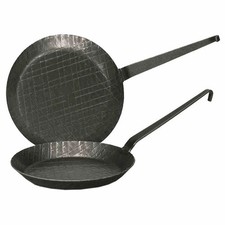 Bratpfanne Schmiedeeisen 28cm schwarz Hakenstiel Induktion Pfanne rustikal